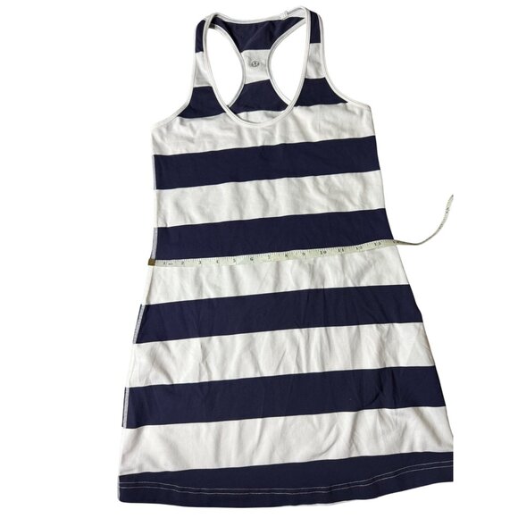 Lululemon Cool Racerback Striped Racerback Tank Women Size 4 - 6 W1A21S  Navy - Picture 7 of 16